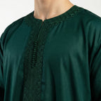 Moroccan full sleeve thobe for men in Emerald Green