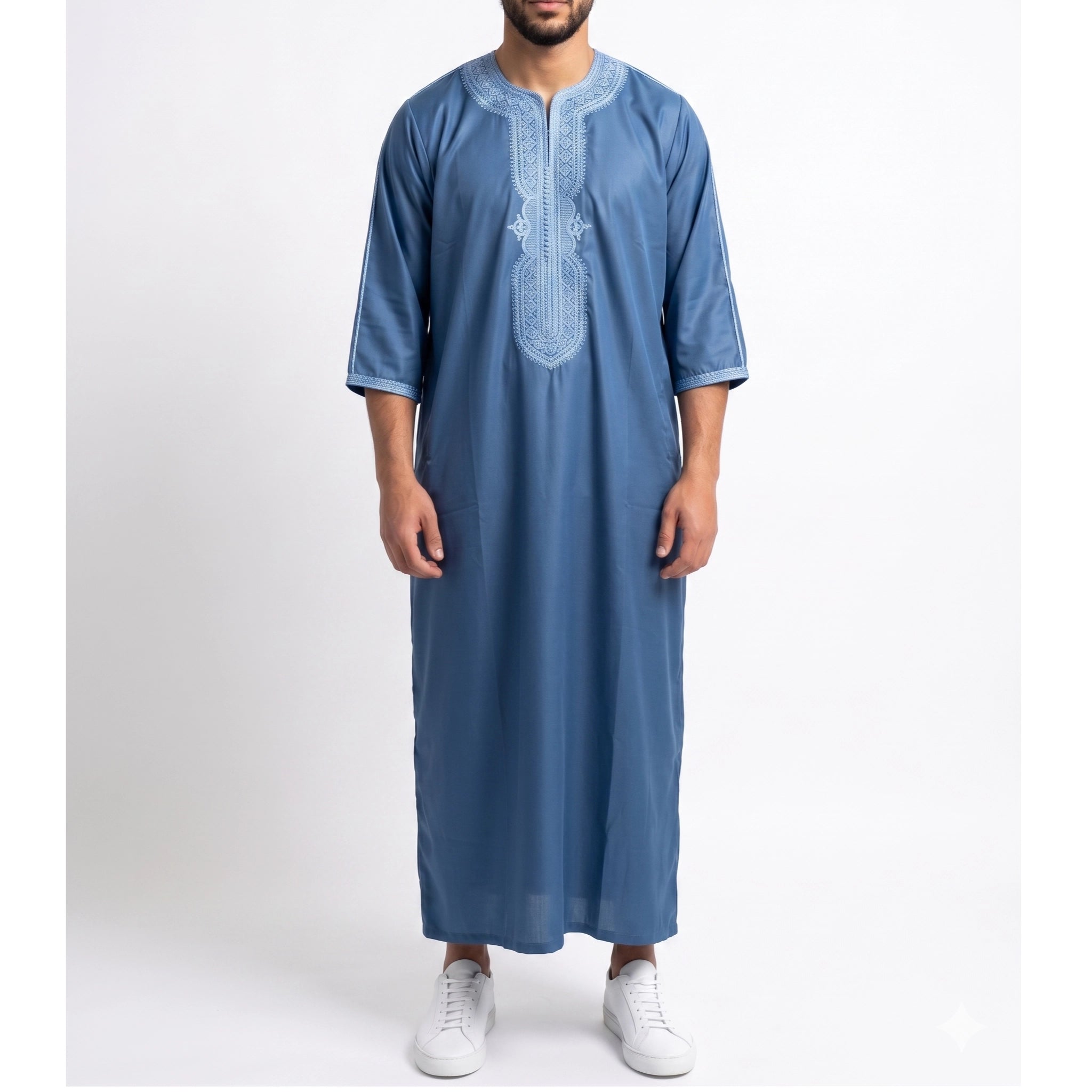 The Byzantine Blue Zip Gandoura