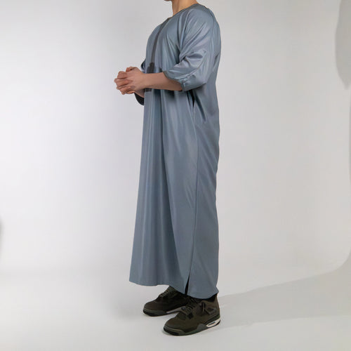 **XL Only** Men’s Moroccan Gandoura Thobe - Celestial Grey