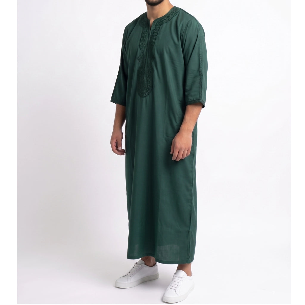 The Dark Emerald Green Zip Gandoura