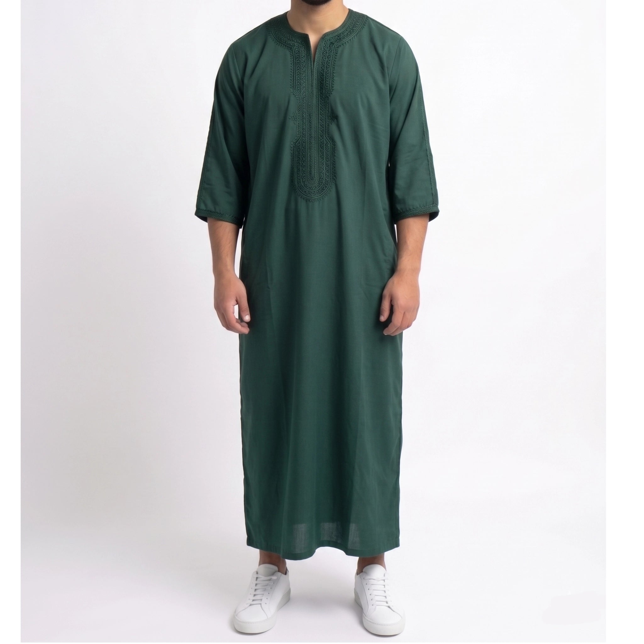 The Dark Emerald Green Zip Gandoura