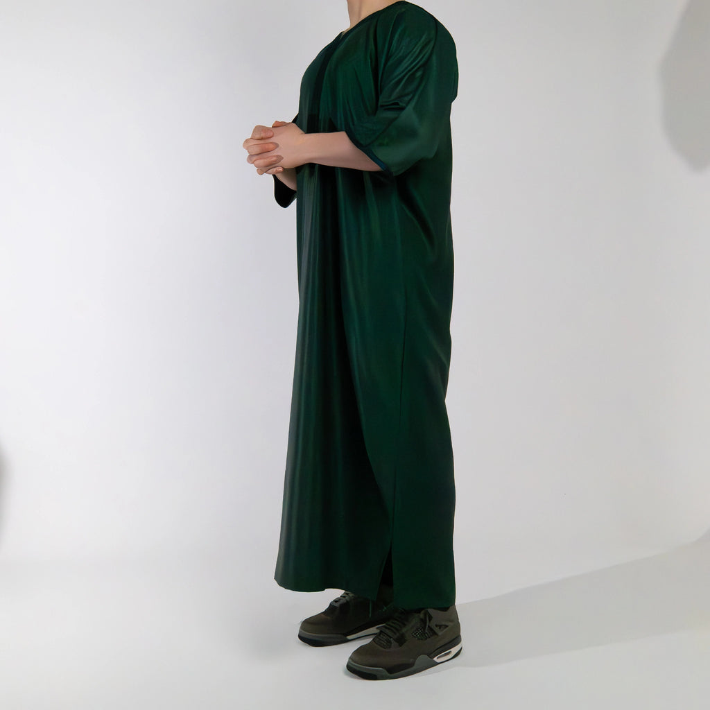 The Dark Emerald Green Zip Gandoura