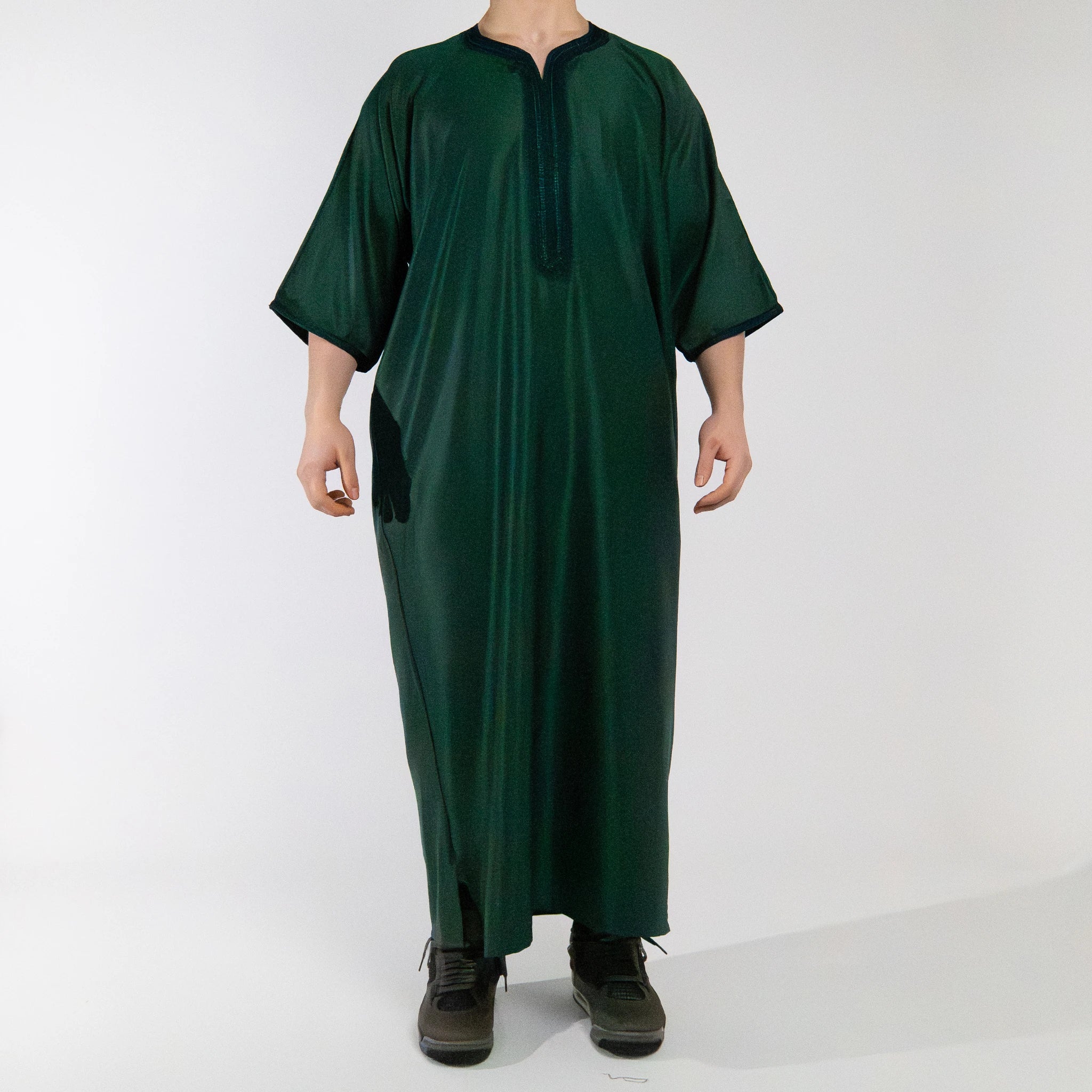 Moroccan Gandoura thobe for men in Emerald Green