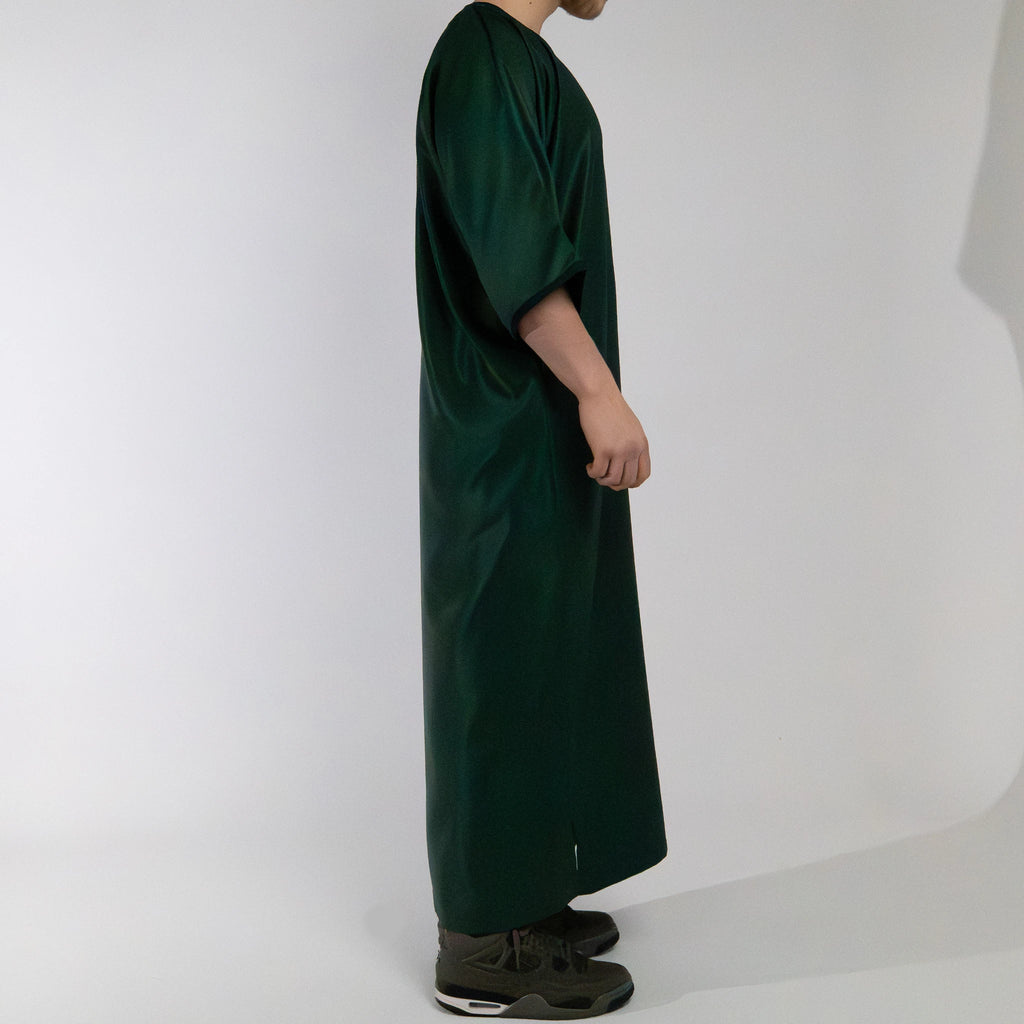 Moroccan Gandoura thobe for men in Emerald Green