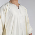 Moroccan Gandoura thobe for men in Saharan Ivory