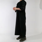 Moroccan Gandoura thobe for men in Jet Black
