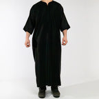 Moroccan Gandoura thobe for men in Jet Black