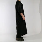 Moroccan Gandoura thobe for men in Jet Black