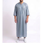 Light Steel Blue Zip Gandoura