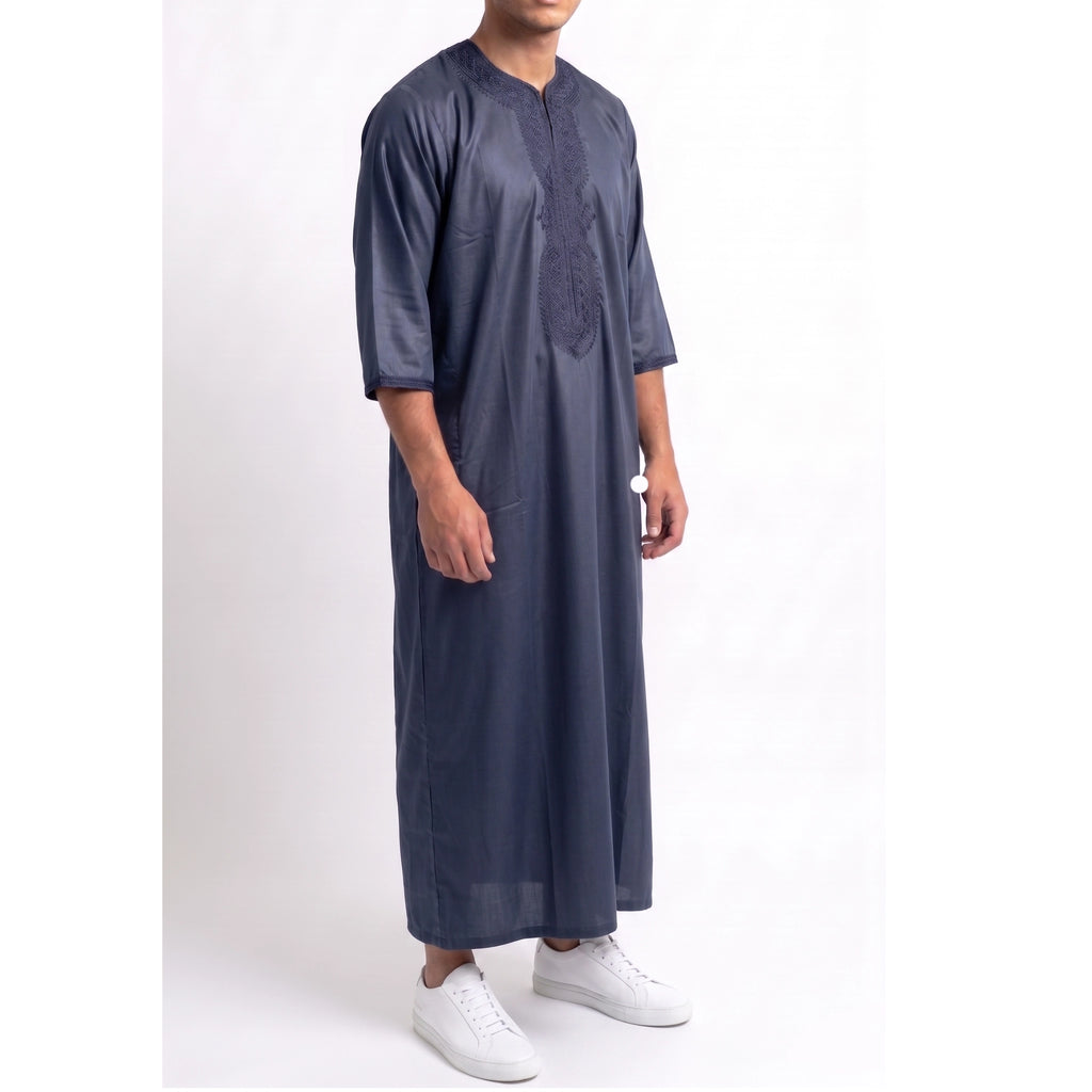 The Midnight Navy Zip Gandoura