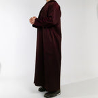 Moroccan hooded Djellaba thobe in Imperial Burgundy