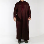 Moroccan hooded Djellaba thobe in Imperial Burgundy