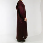 Moroccan hooded Djellaba thobe in Imperial Burgundy