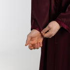 Moroccan hooded Djellaba thobe in Imperial Burgundy