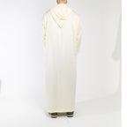 Moroccan hooded Djellaba thobe in Saharan Ivory