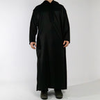 Moroccan hooded Djellaba thobe in Jet Black