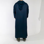 Moroccan hooded Djellaba thobe in Royal Navy