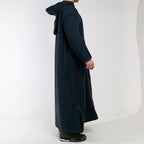 Hooded Winter Moroccan Djellaba Cloak in Ocean Navy