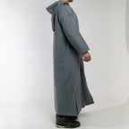 Hooded Winter Moroccan Djellaba Cloak in Hazy Grey