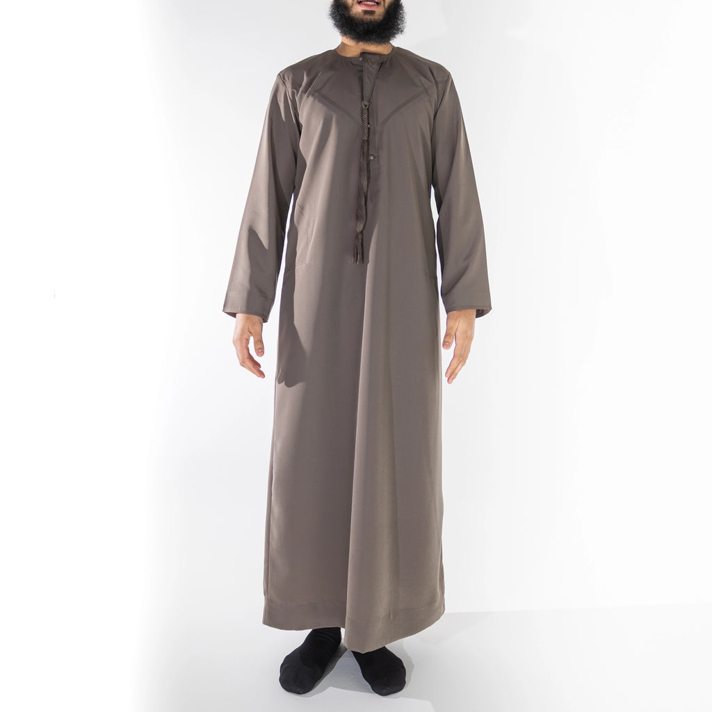 Royal Edition Luxury Emirati Thobe for Men in Charcoal Brown
