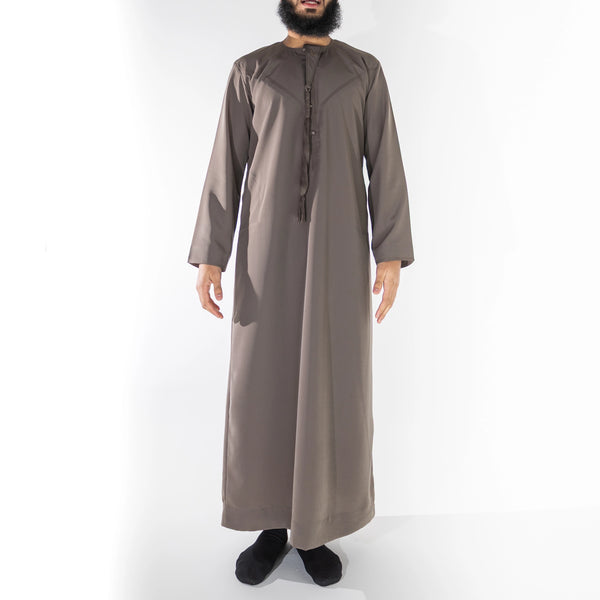Royal Edition Luxury Emirati Thobe for Men in Charcoal Brown