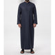 Saudi Thobe in Dark Sapphire – Tailored Fit with Gold Accents