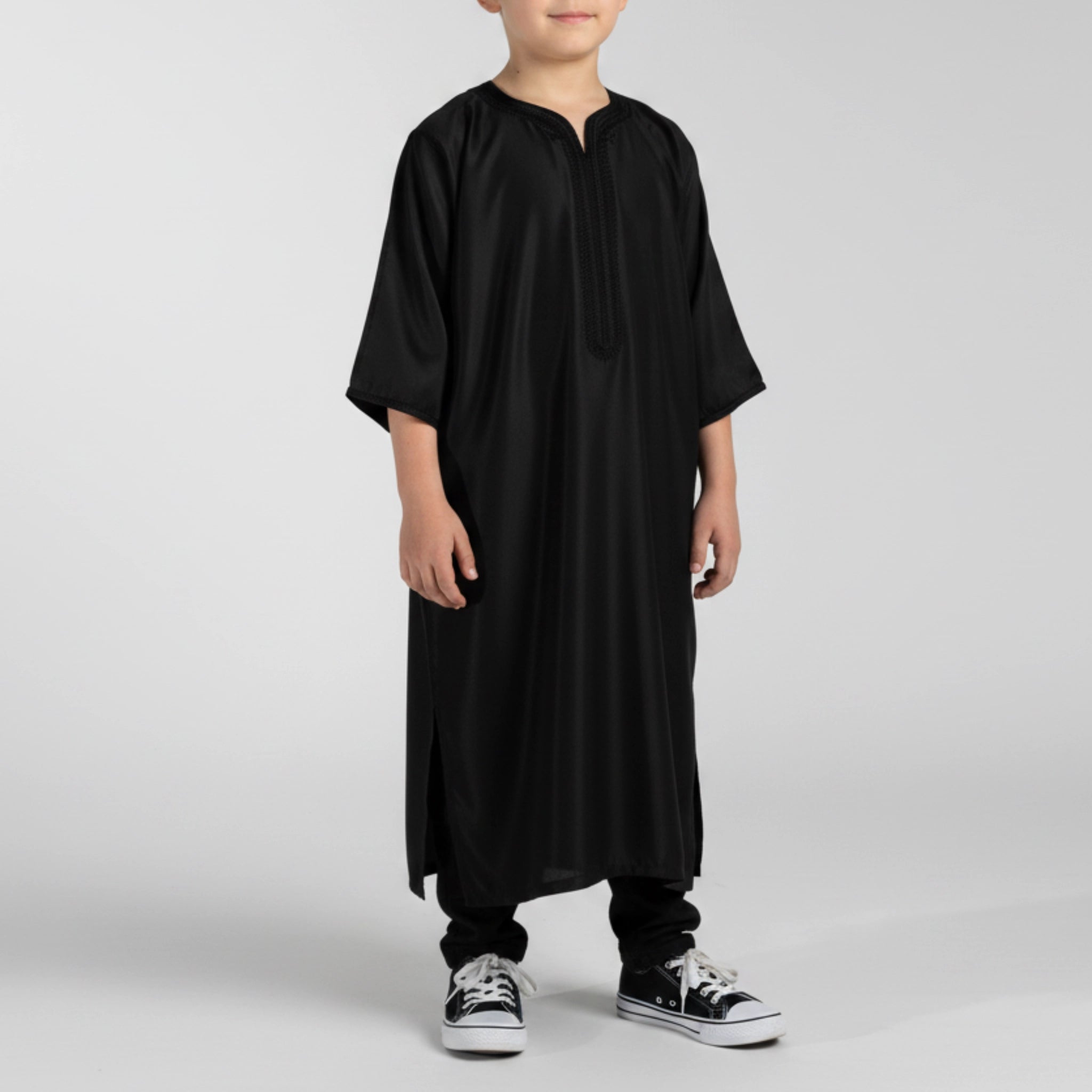 Boys Jet Black Moroccan Gandoura
