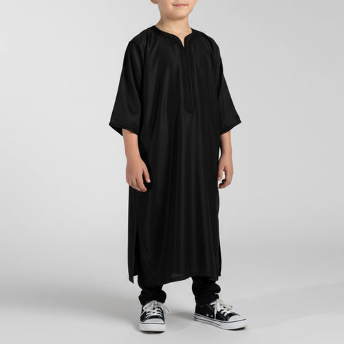 Boys Jet Black Moroccan Gandoura