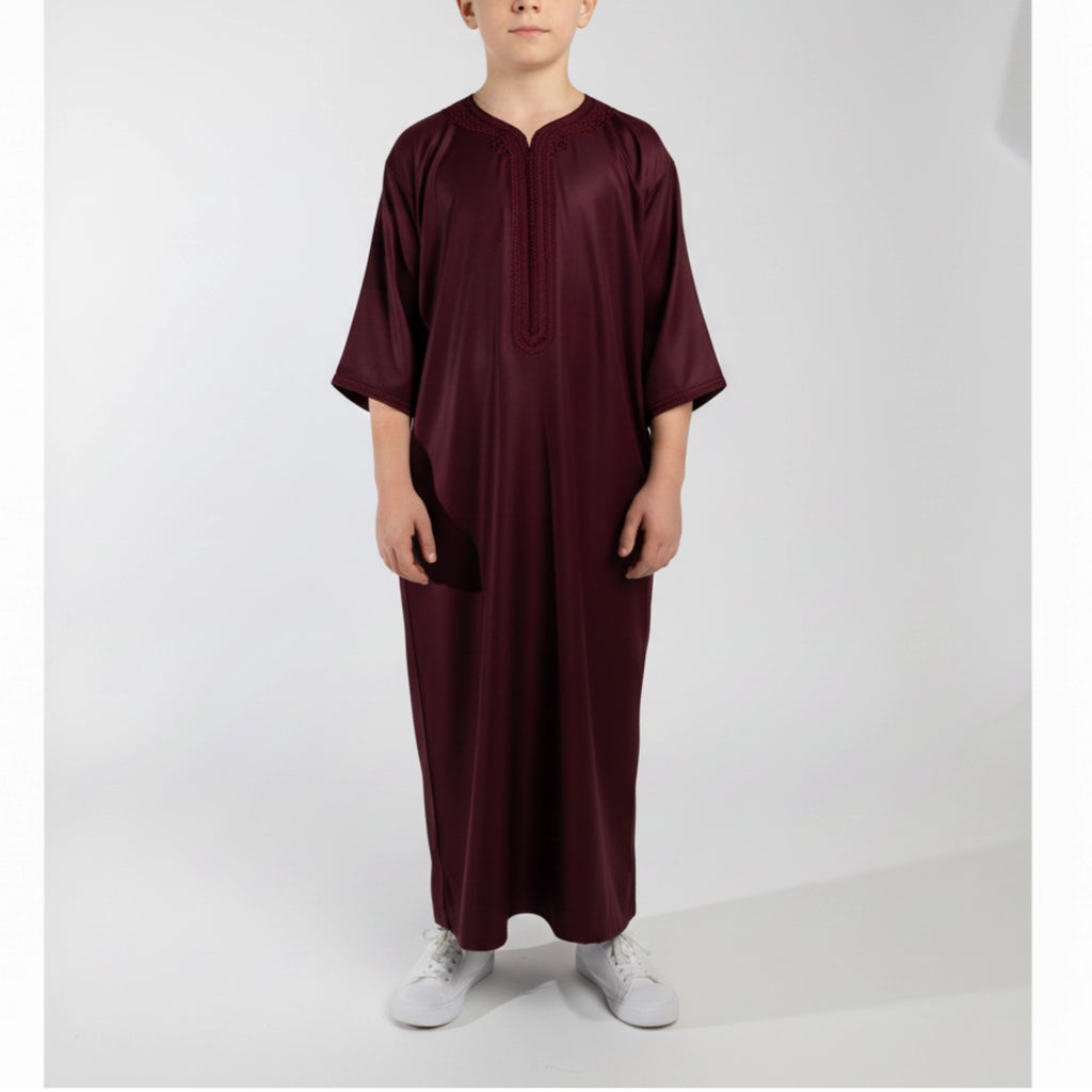 Boys Imperial Burgundy Moroccan Gandoura