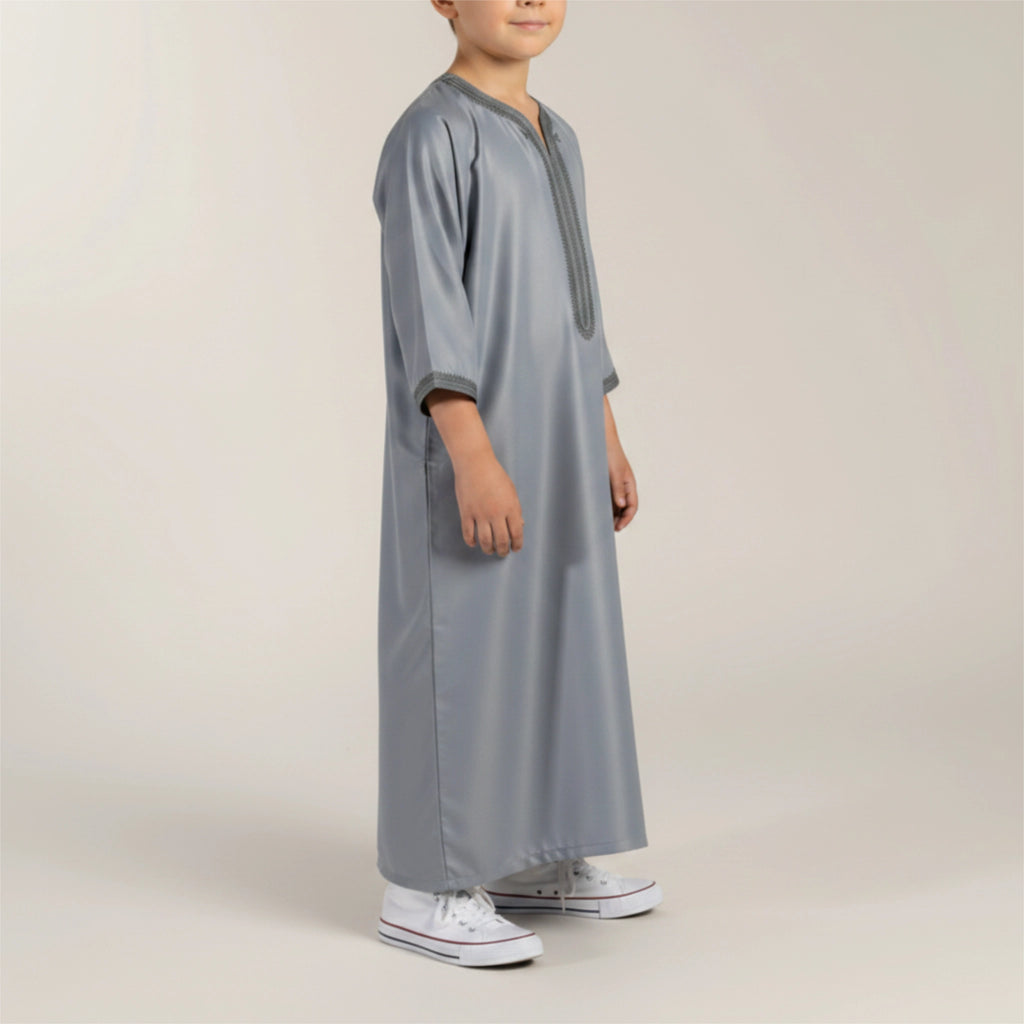 Boys Celestial Grey Moroccan Gandoura
