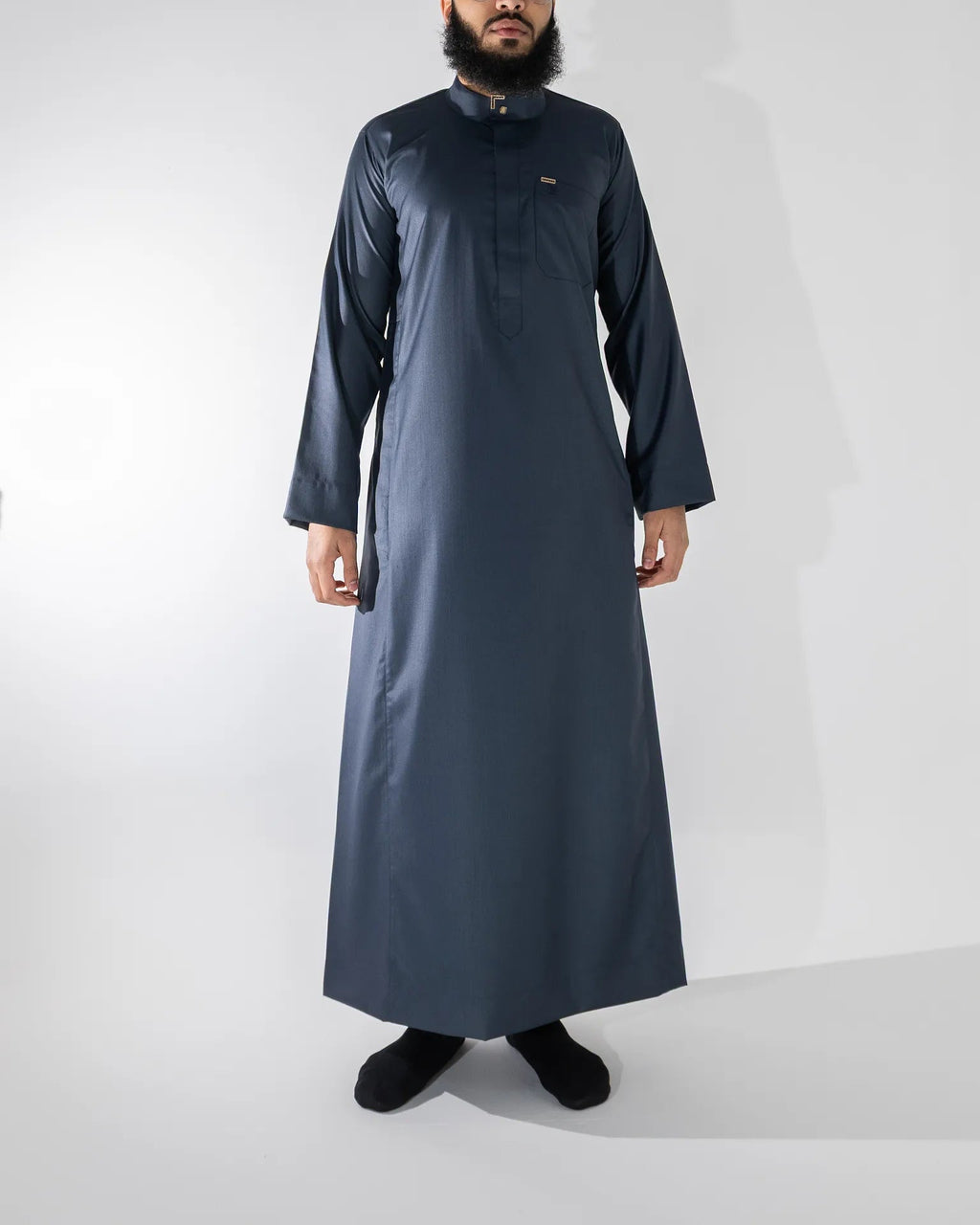 Slim Fit Signature Saudi Thobe - Dark Sapphire Blue