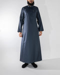 Slim Fit Signature Saudi Thobe - Dark Sapphire Blue