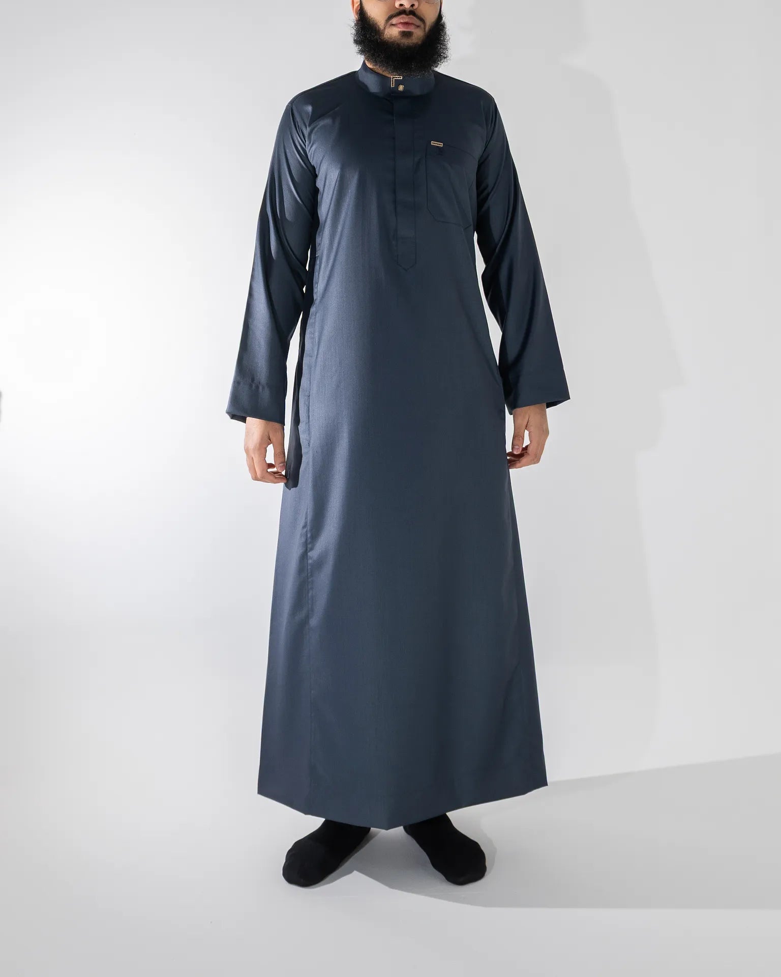 Signature Saudi Thobe for Men in Dark Sapphire Blue