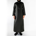 Signature Saudi Thobe for Men in Midnight Olive Green