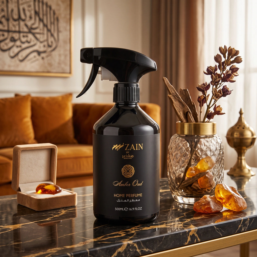 Zain by Masha'er Room Freshener Spray – Amber Oud (500ml)